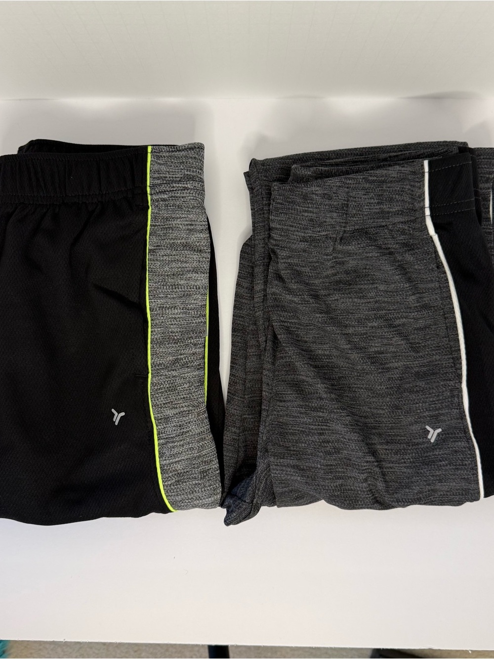 2 Old Navy Boys Large Go-Dry Mesh Pants Athletic- Black & Gray w/Contrast Piping
